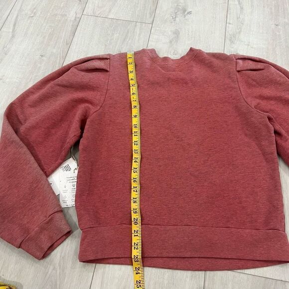 ÉTICA Lysse Pleat Sleeve Top In Grenadine Heather size M - Picture 3 of 10